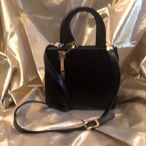 Authentic Valentino Orlandi Black Leather Crossbody Bag